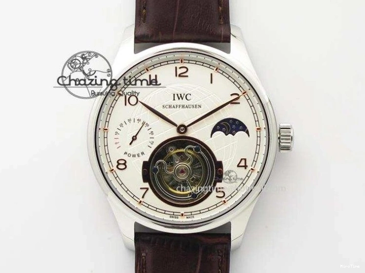 MIROTIME 0417 Sustainable Portuguese IW545408 White Dial ZF 1:1 Best Edition On Dark Blue Leather Strap 7335